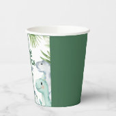 Dinosaur One-A-Saurus Boy 1st Birthday Party Invit 紙コップ (左)