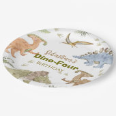 Dinosaur Paper Plates Birthday Boy Party ペーパープレート (アングル)