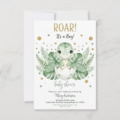 Dinosaur park Baby Shower party boy girl Roar 招待状 (正面)