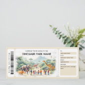 Dinosaur Park Ticket Gift Certificate Template 招待状 (スタンド正面)