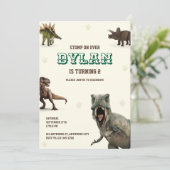 Dinosaur Party Animals Kids Birthday   招待状 (スタンド正面)