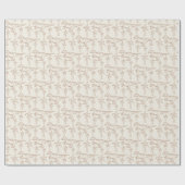 Dinosaur Pattern Modern Boy Dino Jungle Beige ラッピングペーパー (フラット)