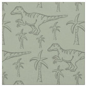Dinosaur Pattern Modern Boy Dino Jungle Sage Green ファブリック (クローズアップ)