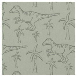 Dinosaur Pattern Modern Boy Dino Jungle Sage Green ファブリック