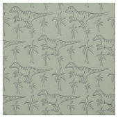 Dinosaur Pattern Modern Boy Dino Jungle Sage Green ファブリック (見本)