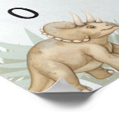 Dinosaur Personalized Name Monogram A Growth Chart ポスター (角)