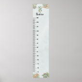 Dinosaur Personalized Name Monogram B Growth Chart ポスター (正面)