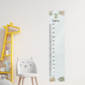 Dinosaur Personalized Name Monogram B Growth Chart ポスター
