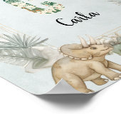 Dinosaur Personalized Name Monogram C Nursery ポスター (角)