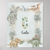 Dinosaur Personalized Name Monogram C Nursery ポスター (正面)