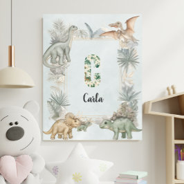 Dinosaur Personalized Name Monogram C Nursery ポスター