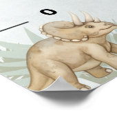 Dinosaur Personalized Name Monogram D Growth Chart ポスター (角)