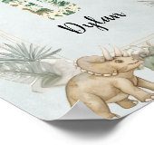 Dinosaur Personalized Name Monogram D Nursery ポスター (角)