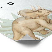 Dinosaur Personalized Name Monogram E Growth Chart ポスター (角)