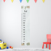 Dinosaur Personalized Name Monogram F Growth Chart ポスター