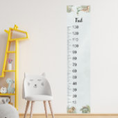 Dinosaur Personalized Name Monogram F Growth Chart ポスター