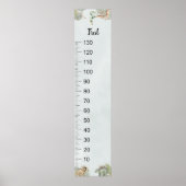 Dinosaur Personalized Name Monogram F Growth Chart ポスター (正面)