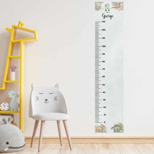 Dinosaur Personalized Name Monogram G Growth Chart ポスター