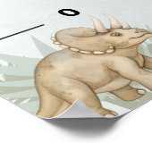 Dinosaur Personalized Name Monogram G Growth Chart ポスター (角)