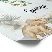 Dinosaur Personalized Name Monogram G Nursery ポスター (角)