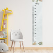 Dinosaur Personalized Name Monogram H Growth Chart ポスター