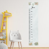 Dinosaur Personalized Name Monogram I Growth Chart ポスター