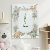 Dinosaur Personalized Name Monogram I Nursery ポスター