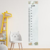 Dinosaur Personalized Name Monogram J Growth Chart ポスター
