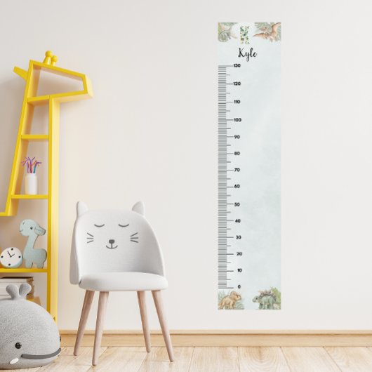 Dinosaur Personalized Name Monogram K Growth Chart ポスター