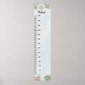Dinosaur Personalized Name Monogram M Growth Chart ポスター (正面)