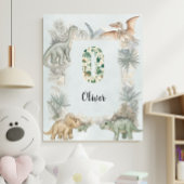 Dinosaur Personalized Name Monogram O Nursery ポスター