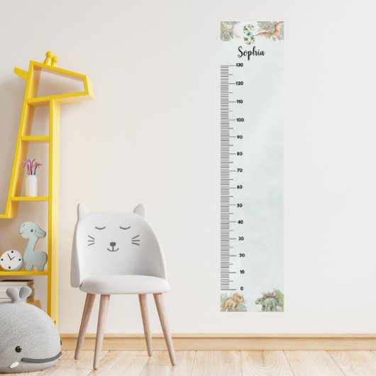 Dinosaur Personalized Name Monogram S Growth Chart ポスター