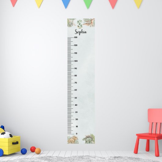 Dinosaur Personalized Name Monogram S Growth Chart ポスター