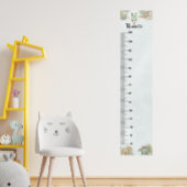 Dinosaur Personalized Name Monogram U Growth Chart ポスター