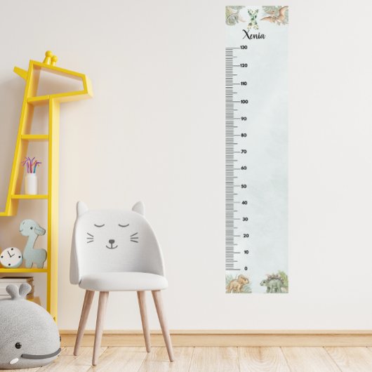 Dinosaur Personalized Name Monogram X Growth Chart ポスター