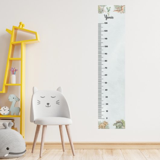 Dinosaur Personalized Name Monogram Y Growth Chart ポスター