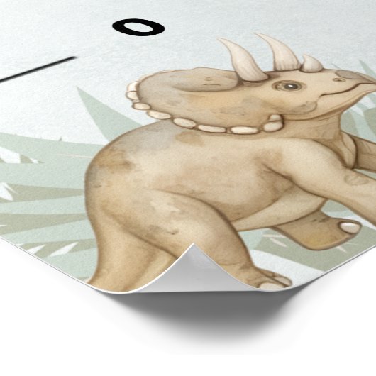 Dinosaur Personalized Name Monogram Y Growth Chart ポスター (角)