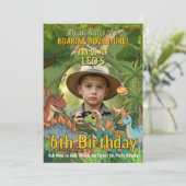 Dinosaur Photo 6th Birthday Invitation 招待状 (スタンド正面)