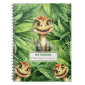 Dinosaur Photo Spiral Notebook With Custom Name ノートブック (正面)