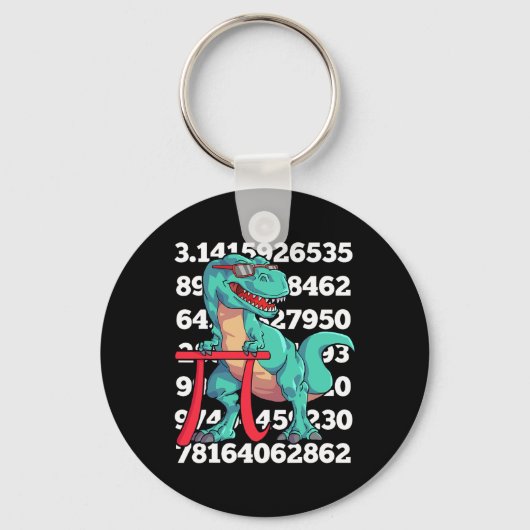 Dinosaur Pi Day T Rex Funny Math 3.14 Teacher Stud キーホルダー (正面)