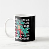 Dinosaur Pi Day T Rex Funny Math 3.14 Teacher Stud コーヒーマグカップ (左)