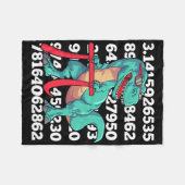 Dinosaur Pi Day T Rex Funny Math 3.14 Teacher Stud フリースブランケット (正面(横))