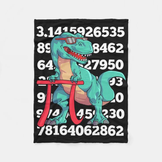 Dinosaur Pi Day T Rex Funny Math 3.14 Teacher Stud フリースブランケット (正面)