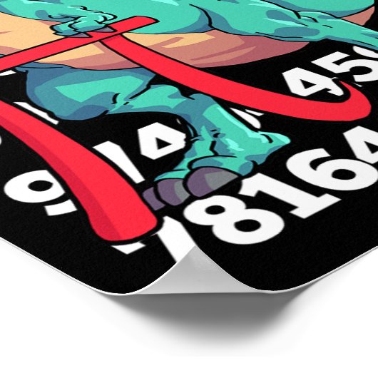 Dinosaur Pi Day T Rex Funny Math 3.14 Teacher Stud ポスター (角)