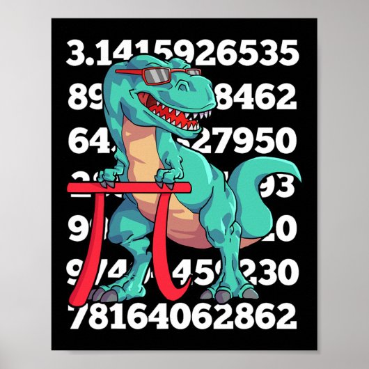 Dinosaur Pi Day T Rex Funny Math 3.14 Teacher Stud ポスター (正面)