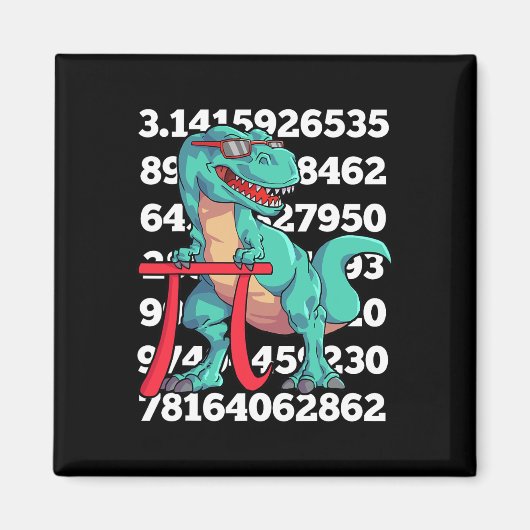 Dinosaur Pi Day T Rex Funny Math 3.14 Teacher Stud マグネット (正面)