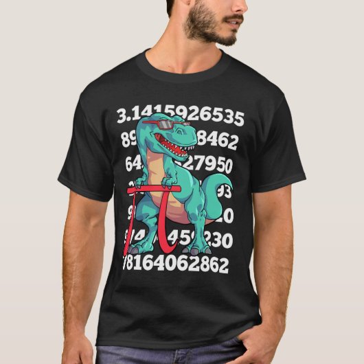 Dinosaur Pi Day T Rex Funny Math 3.14 Teacher Stud Tシャツ (正面)