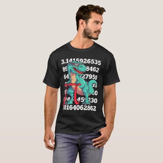 Dinosaur Pi Day T Rex Funny Math 3.14 Teacher Stud Tシャツ (正面フル)
