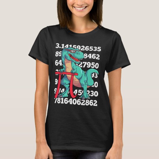 Dinosaur Pi Day T Rex Funny Math 3.14 Teacher Stud Tシャツ (正面)