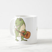 Dinosaur Playing Guitar Shirt  Cool Dino Music Lov コーヒーマグカップ (正面左)